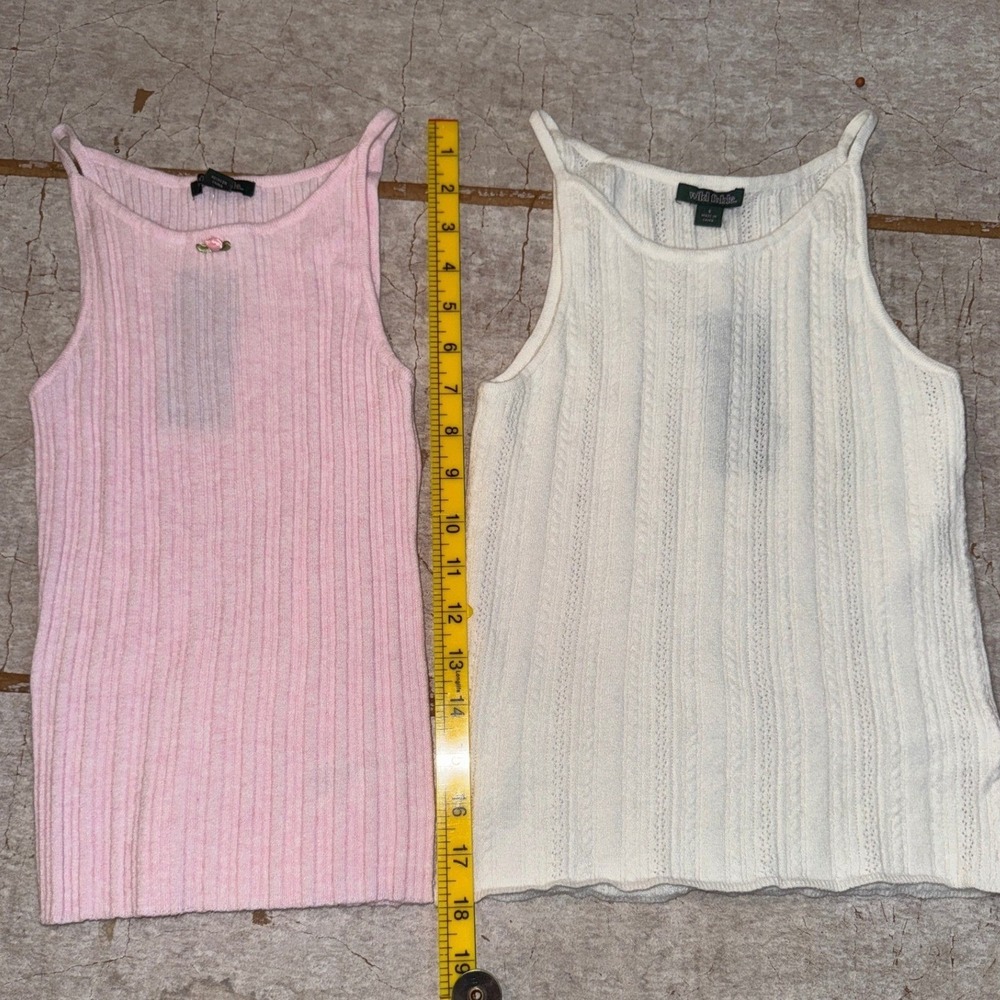 Wild Fable Tank Lot XS/S Ribbed Pink White Lot of 2 Basic NWT Women's Cami Top - Picture 8 of 10